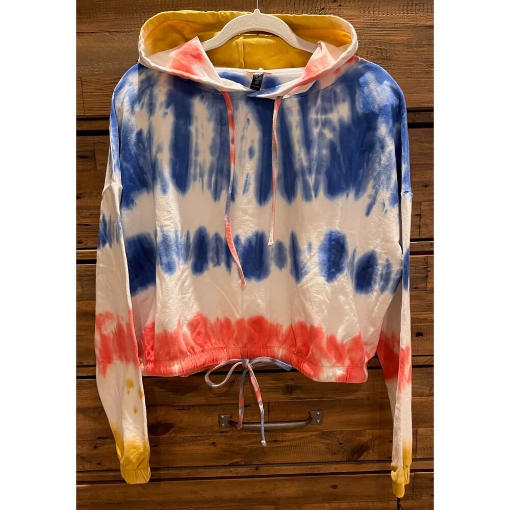 BEACH RIOT Bryce Hoodie in Primary Dip Dye Women's Sz L NWT - Picture 2 of 10